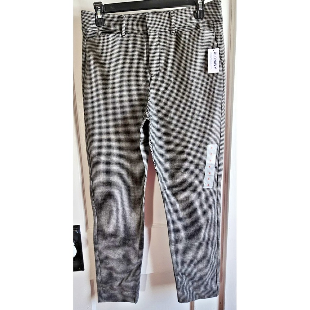 NWT Old Navy plaid HIGH-RISE PIXIE SKINNY secret smooth pockets Sz‎ 6 stretch